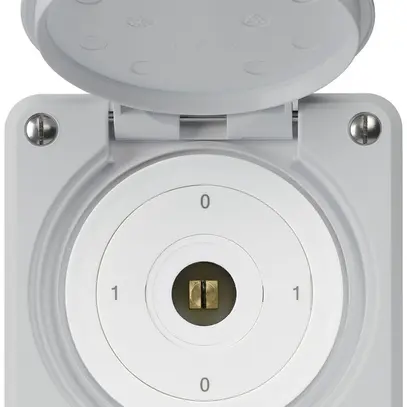 Interrupteur à clé carrée ENC robusto IP55 avec clapet S0/1P gris 