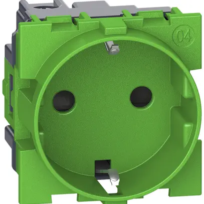 Prise Living Now schuko avec bornes à vis 2 modules 16A vert 