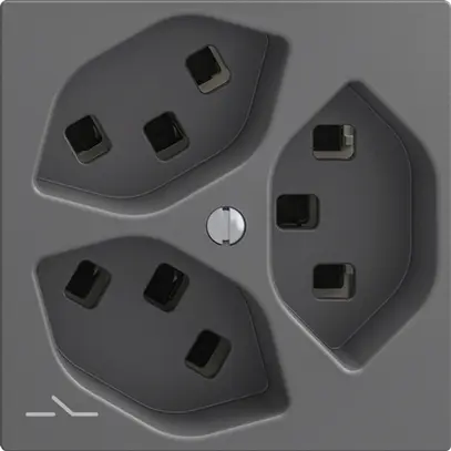 Presa 3×T23 Feller EDIZIOdue F, 1×separato, morsetti a innesto, grigio scuro 