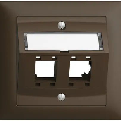 Kit montaggio INC EDIZIOdue FKE, con cappa di uscita obliqua, per 2×RJ45, coffee 