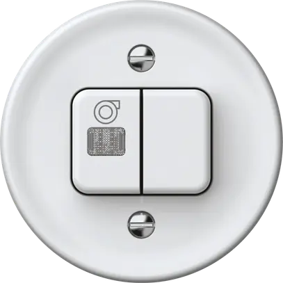 Interruttore a pulsante luminoso origin sch 3 + ventilatore LED 60×60mm bianco 