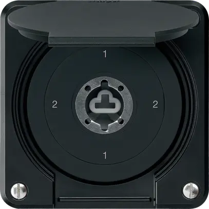 Interrupteur à clé ENC robusto IP55 avec clapet sans cylindre S3/1P noir p.combi 