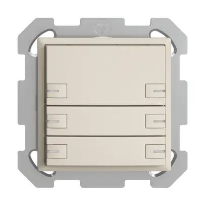 UP-KNX-Taster RGB EDUE, 250mW, m.RGB-LED, 6×Taste, 1×Tastenbelegung, crema 