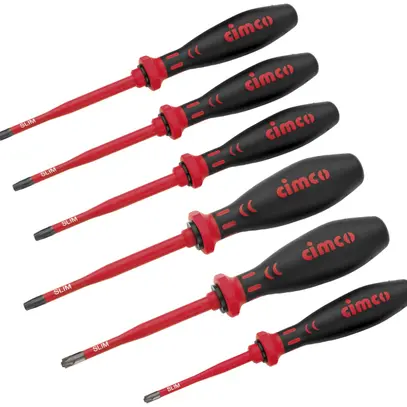 Jeu de tournevis CIMCO SLIM, 2×PZ, 4×Torx, VDE, 10 000V 