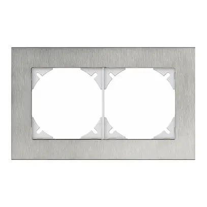 Telaio di cop. EDIZIOdue prestige 1×2 acciaio cromat.smerigliato 