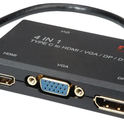 Display-Adapter ROLINE USB-C (USB 3.2 Gen2) → DP/DVI/HDMI/VGA 4K@60Hz 