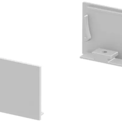 Plaque de fermeture pour profilé AP standard GRAZIA 20, 2 pièces plat alu 