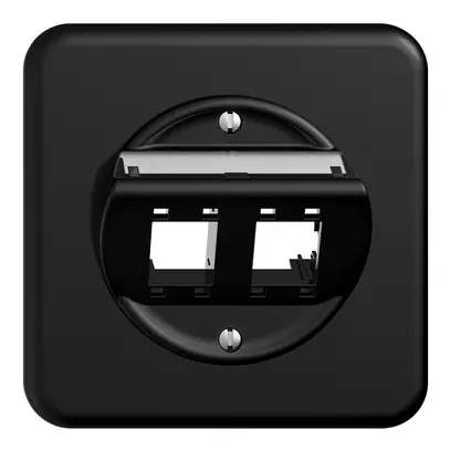 Kit de montage ENC Sdue QMI, avec capot de sortie oblique 2×RJ45 freenet noir 