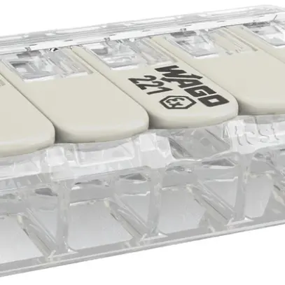 Borne de connexion WAGO COMPACT 5×0.2…4mm² Ex e transparent max.105°C 440V 24.5A 
