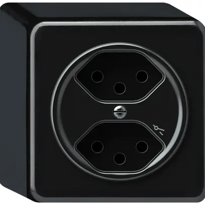 AP-Steckdose origin 2×Typ 13 1×S 10A 230V 88×88×54mm schwarz 