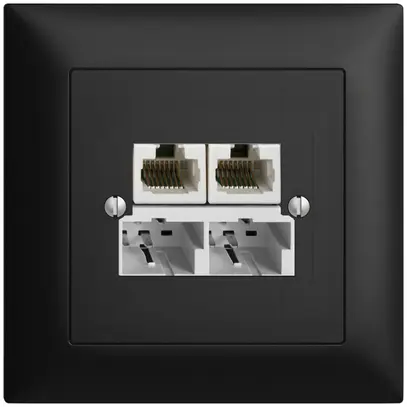 Scatola INC SOHO 2×TT/2×RJ45/u sep.ITplus EDIZIOdue nero 