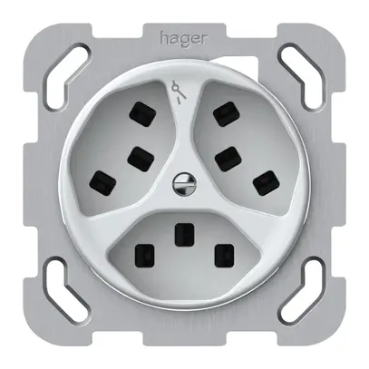 Presa INC origin 3×tipo 23 1×S 16A 230V 77×77mm bianco 