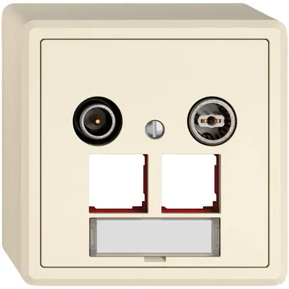Presa multimedia AP TV-R EDIZIO.liv SNAPFIX® EASYNET p.2×RJ45 S-One 15dB cr 