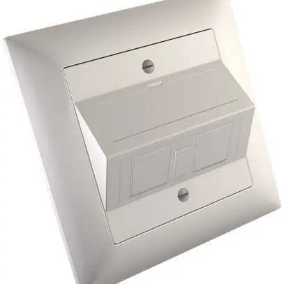 Boîte 30° ENC Cecoflex EDIZIOdue pour 2×RJ45 Keystone / 1×CLIK LC 