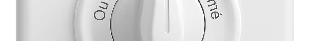 Frontset STANDARDdue Ouvert->I<-Fermé weiss 90×90mm für Schwenktaster 