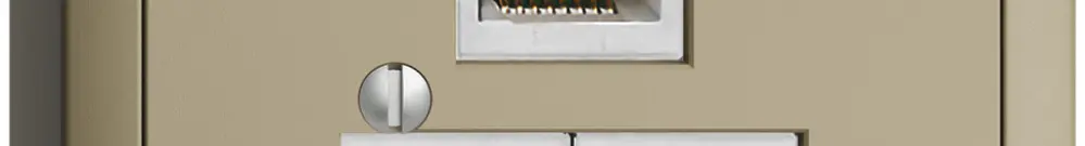 Scatola AP 3×RJ45/s 4P sep. EDIZIOdue R&M swissline sand 
