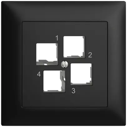 Kit de montage ENC EDIZIOdue FMI EASYNET S-One, pour 4×RJ45, sortie droite, noir 