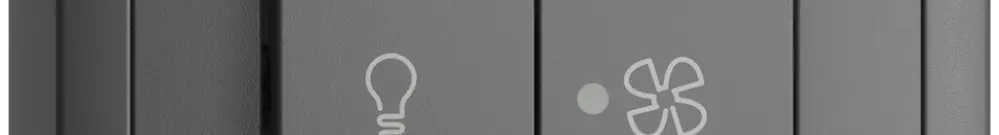 Interruttore AP per luce e ventilaz. EDIZIOdue grigio scuro, LED giallo 