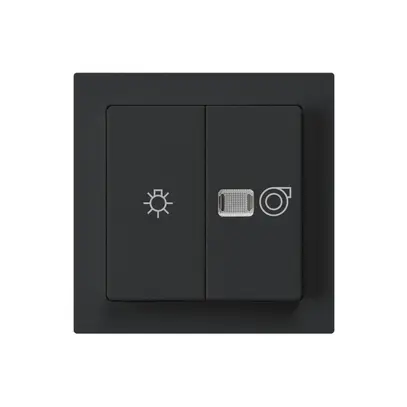 Kit frontale kallysto nero 60×60mm con simbolo illuminazione+ventilazione 