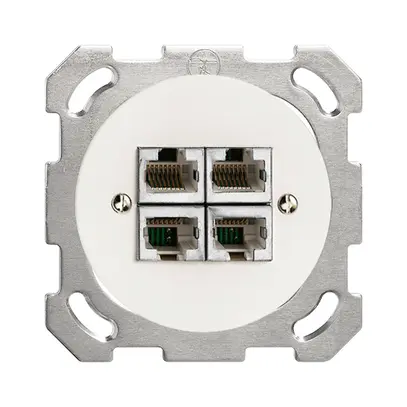 Presa INC 4×RJ45/s 4P sep. bianco ITplus PM 58mm 
