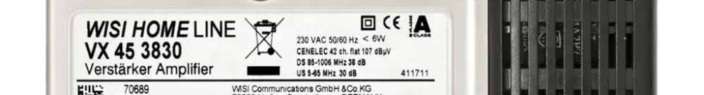 Amplificatore R/TV VX45D 3830 38dB, con via di rit. WISI 