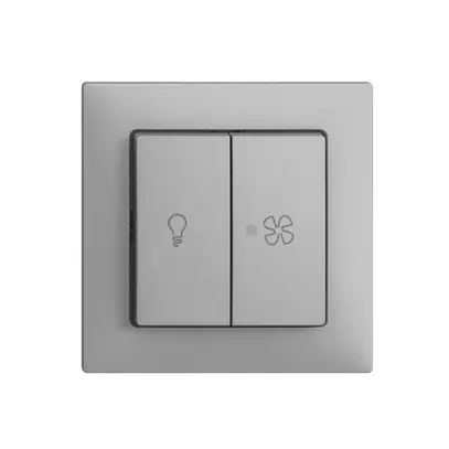 Kit frontale EDIZIOdue silver 60×60mm bottone doppio 