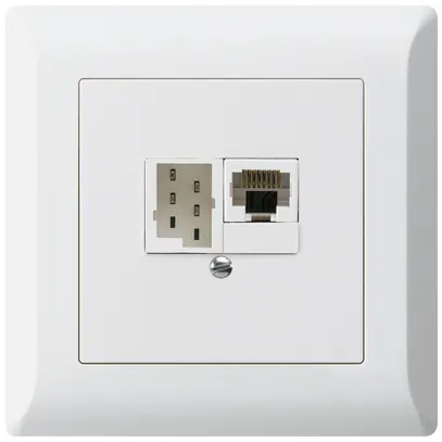 Scatola INC kallysto.line 1×RJ45u+1×TT83 bianco 