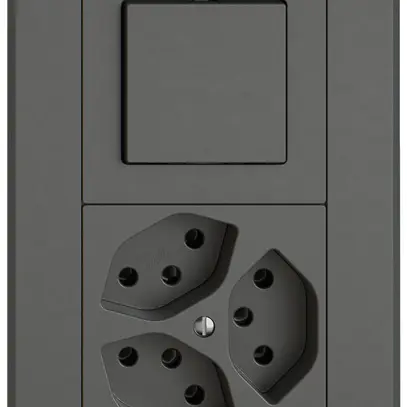 Combinaison ENC EDIZIO.liv SNAPFIX® 2×1 156×96mm schéma 3/1L+3×T13 gris foncé 