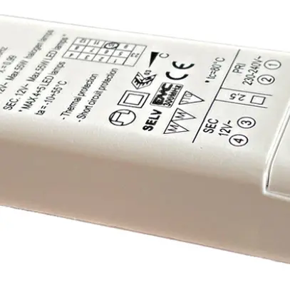 Piccolo trasformatore Elektrogros 230/12V 5…55W regolabile ritardo d.fase disc. 