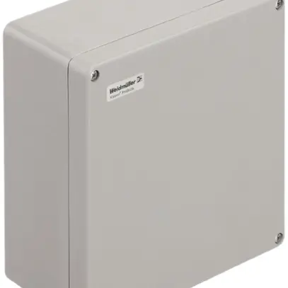 Boîtier en polyester Weidmüller POK 255×250×120mm fibres de verre gris argenté 