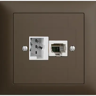 Prise INC 1×T+T,1×RJ45/u 4P EDIZIOdue ITplus ITM coffee 