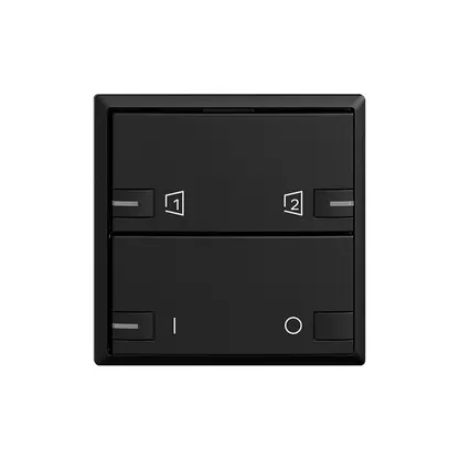 Placca frontale EDIZIOdue zepAIR ON/OFF 1C S1/S2 con LED nero 