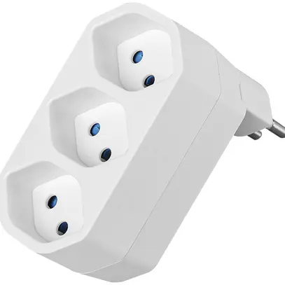 Mehrfachstecker LINE 3×T13 drehbar 320° 10A 230V IP20 weiss 