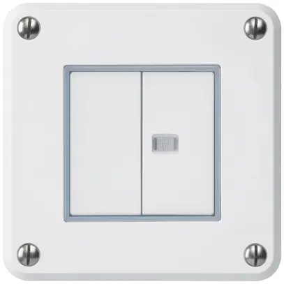 Contatto pulsante INC robusto IP55 2×1P bianco 1×illuminato 