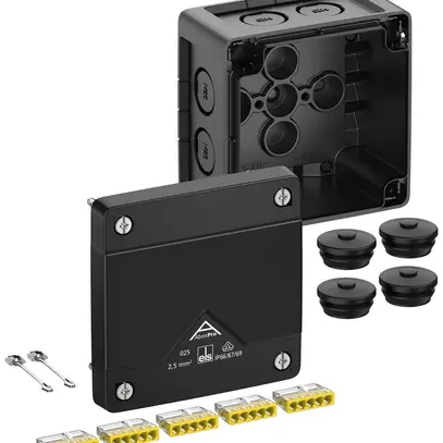 Boîte de dérivation AP Spelsberg Abox Pro 025-2,5²/sw 92×92×60mm IP69 no 