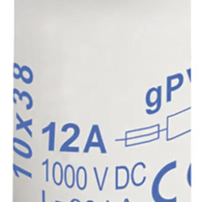 Fusibile per apparecchi PV Weidmüller, 12A gPV 1000VDC, ceramica, 10×38mm 