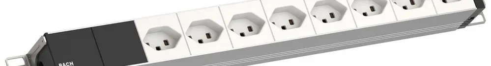 Presa multipla 19" BACHMANN 8×T23 3m 1UA bianco 