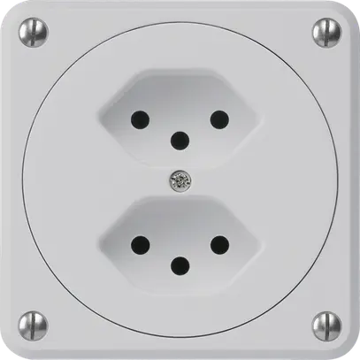 Presa INC robusto 2×tipo 13 grigio senza copercchio per combinazione 