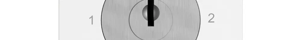 Interrupteur à clé EDIZIO.liv a.KABA 1007F/5000 invers.1P 90° 1-0-2 p=57mm bc 