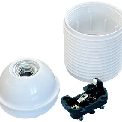Portalampada Elektrogros E27 M10×1 con filetto esterno ≤210°C Ø40×55mm bianco 