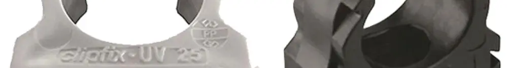 Collare per tubo Plica CLIPFIX-UV M25 1 foro per vite PE -25…60°C UV nero 