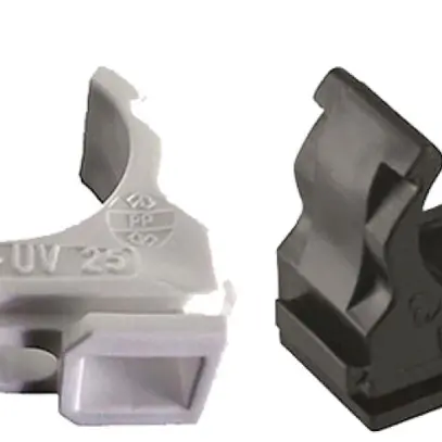 Collare per tubo Plica CLIPFIX-UV M25 1 foro per vite PE -25…60°C UV nero 