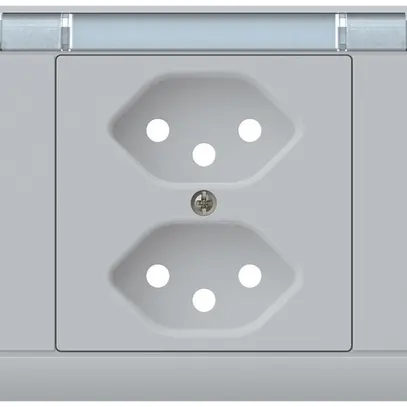 Kit frontale INS kallysto, per presa INS 2×T13, c.portaetichetta, grigio chiaro 