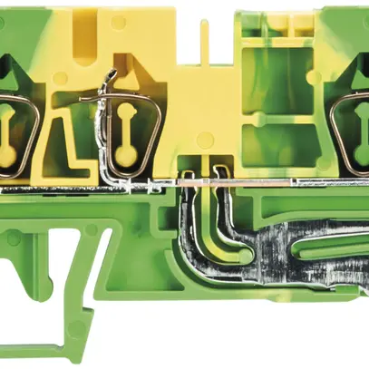 Borne de terre joignable WKFN 0.13…4mm² 3×racc.ressort 1 ét.rail DIN 35mm vt/jn 