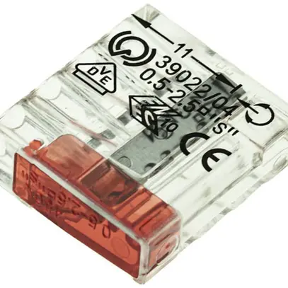 Morsetto di connessione Woertz 4P 0.5…2.5mm² rosso trasparente 