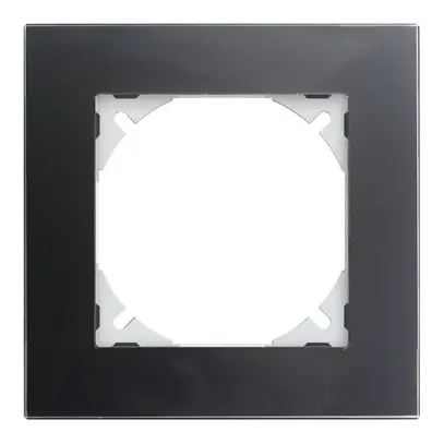 Abdeckrahmen EDIZIOdue prestige 1×1 glas schwarz 