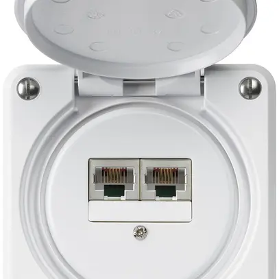 Scatola di raccordo INC robusto IP55 bianco 2×RJ45/s separate per combinazione 