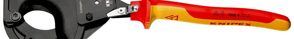 Cisaille pour câbles à cliquet KNIPEX VDE 600mm²/Ø60mm 320mm 