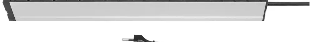 Presa multipla STEBA ALU PROfil 19" 1UA 8×T13, con cavo 3m T12, 10A nero 