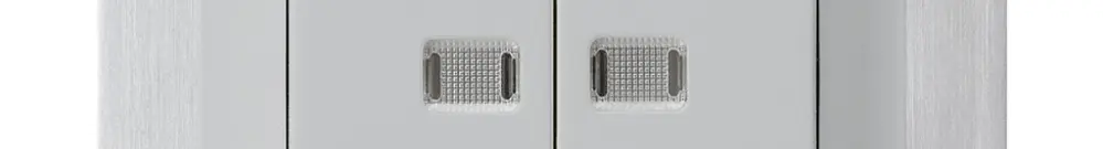 Pulsante luminoso INC kallysto 2×AR/1P 2 lenti grigio chiaro piastra fissaggio 